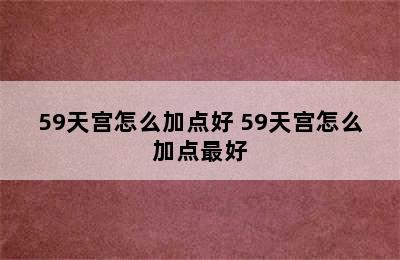 59天宫怎么加点好 59天宫怎么加点最好